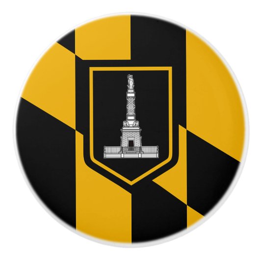 米国ボルチモア州旗とセラミックノブの引っ張り セラミックノブ (正面)