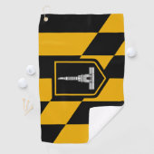 米国ボルチモア州旗を持つゴルフタオル ゴルフタオル (インサイチュ)