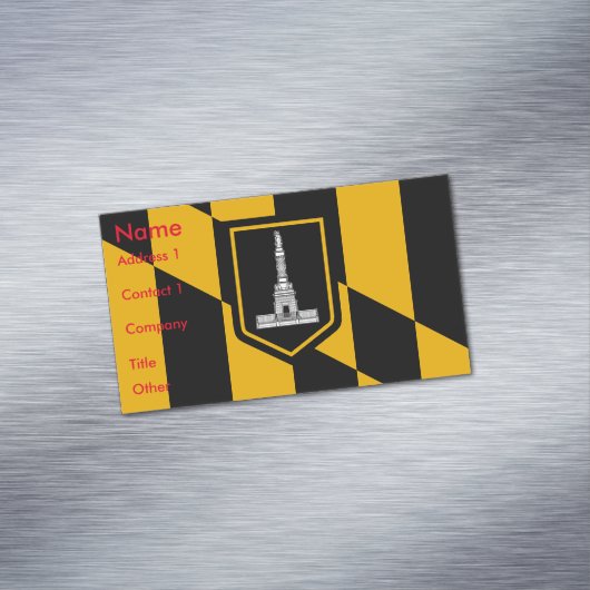 米国ボルチモア州旗を持つ名刺マグネット マグネット名刺 (インサイチュ)