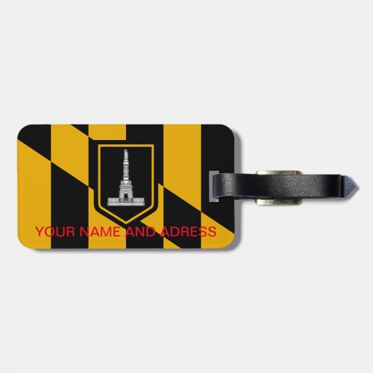 米国ボルチモア市旗と荷物タグ ラゲッジタグ (裏面横)