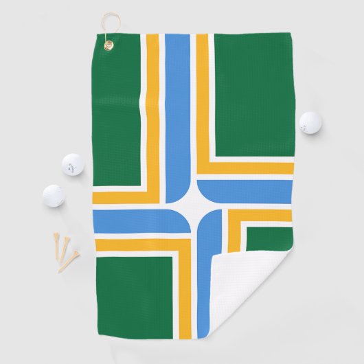 米国ポートランド州旗を持つゴルフタオル ゴルフタオル (インサイチュ)