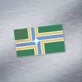 米国ポートランド州旗を持つ名刺マグネット マグネット名刺 (インサイチュ)