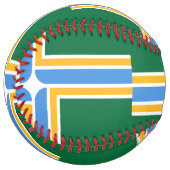 米国ポートランド州旗を持つ愛国的なソフトボール ソフトボール (正面左)