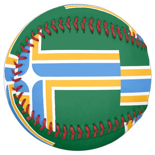 米国ポートランド州旗を持つ愛国的なソフトボール ソフトボール (正面左)