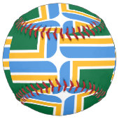 米国ポートランド州旗を持つ愛国的なソフトボール ソフトボール (正面)