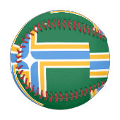 米国ポートランド州旗を持つ愛国野球 野球ボール (正面左)