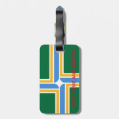 米国ポートランド州旗を持つ荷札 ラゲッジタグ (裏面縦)