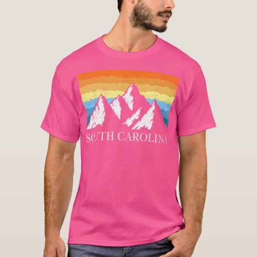 米国マウンテンズサウスカロライナ土産ハイキングカンピン Tシャツ (正面)