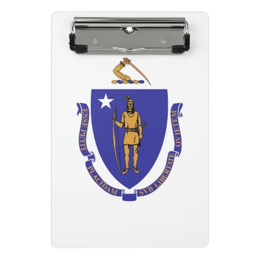 米国マサチューセッツ州の州旗を持つミニクリップボード ミニクリップボード (正面)