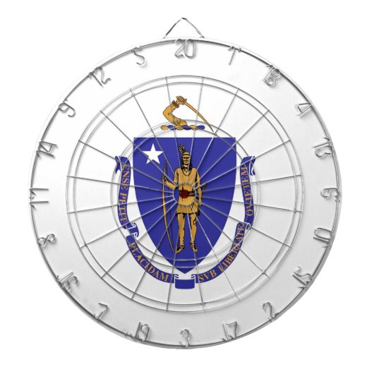 米国マサチューセッツ州旗とダーツボード ダーツボード (正面)