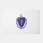 米国マサチューセッツ州旗を持つドア州 ドアマット (正面)