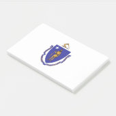 米国マサチューセッツ州旗を持つノート ポストイット (アングル)