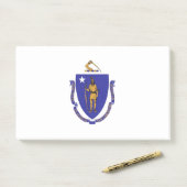 米国マサチューセッツ州旗を持つノート ポストイット (デスク)