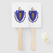 米国マサチューセッツ州旗を持つハンドファンのセット ハンドファン (正面&裏面)