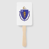 米国マサチューセッツ州旗を持つハンドファンのセット ハンドファン (裏面)