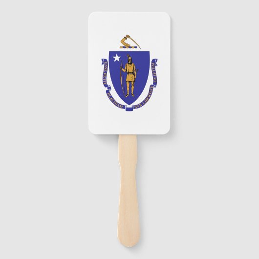 米国マサチューセッツ州旗を持つハンドファンのセット ハンドファン (裏面)