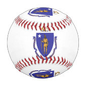 米国マサチューセッツ州旗を持つ愛国野球 野球ボール (裏面)