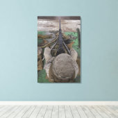 米国マリーン社はM2 50口径の機関銃を発射 キャンバスプリント (インサイチュ (ウッドフロア))