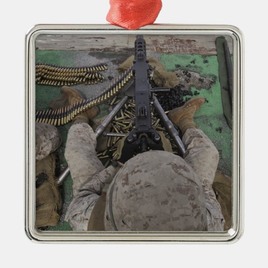 米国マリーン社はM2 50口径の機関銃を発射 メタルオーナメント (正面)