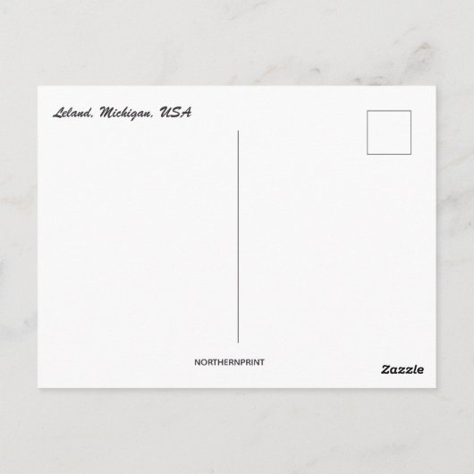 米国ミシガン州の雪の日 ポストカード (裏面)