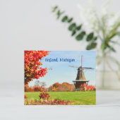 米国ミシガン州オランダ風車 ポストカード (スタンド正面)