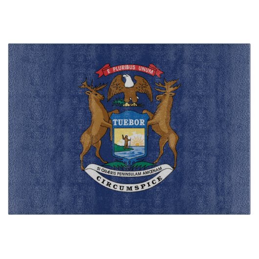 米国ミシガン州国旗 カッティングボード (正面)