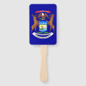 米国ミシガン州旗を持つハンドファンのセット ハンドファン (正面)