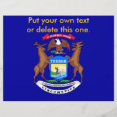 米国ミシガン州旗を持つフライヤー チラシ (正面)