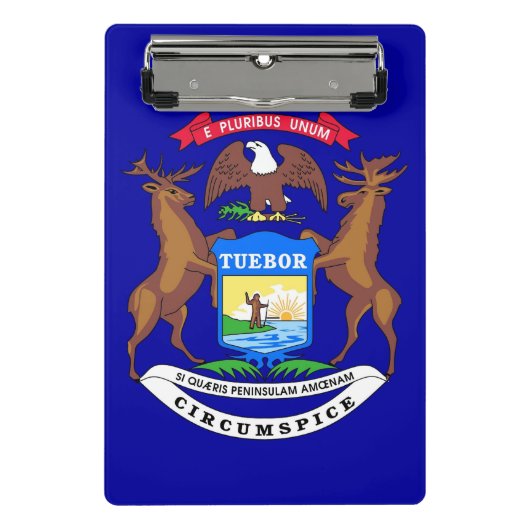 米国ミシガン州旗を持つミニクリップボード ミニクリップボード (正面)