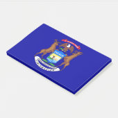 米国ミシガン州旗を持つメモ ポストイット (アングル)