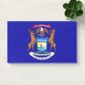 米国ミシガン州旗を持つメモ ポストイット (オフィス)