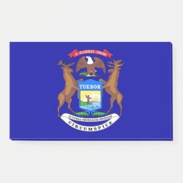 米国ミシガン州旗を持つメモ ポストイット