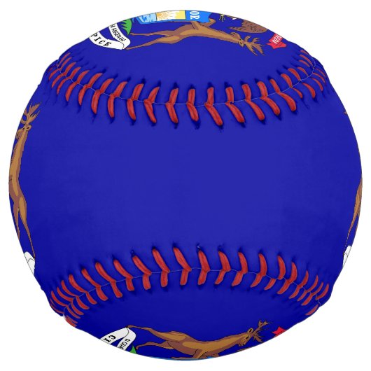 米国ミシガン州旗を持つ愛国的ソフトボール ソフトボール (裏面)