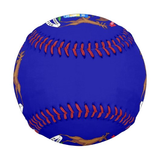 米国ミシガン州旗を持つ愛国野球 野球ボール (裏面)