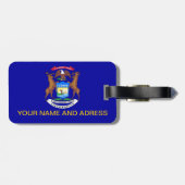 米国ミシガン州旗を持つ荷札 ラゲッジタグ (裏面横)