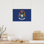 米国ミシガン州旗 ポスター (キッチン)