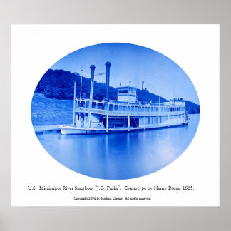 米国ミシシッピ川スナッグボート「J.G.Parke" 1885 ポスター