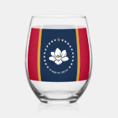 米国ミシシッピ州旗を持つワイングラス ステムなしワイングラス (裏面)