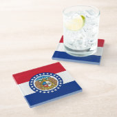 米国ミズーリ州旗を持つガラスコースター ガラスコースター (アングル)