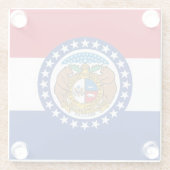 米国ミズーリ州旗を持つガラスコースター ガラスコースター (裏面)