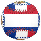 米国ミズーリ州旗を持つ愛国的なソフトボール ソフトボール (裏面)