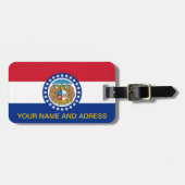 米国ミズーリ州旗を持つ荷札 ラゲッジタグ (正面横)