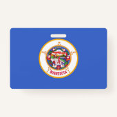 米国ミネソタ州ミネソタ州旗と州バッジ バッジ (裏面)