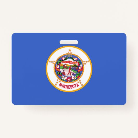 米国ミネソタ州ミネソタ州旗と州バッジ バッジ (裏面)