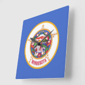 米国ミネソタ州旗の壁時計 スクエア壁時計 (傾斜)