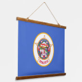 米国ミネソタ州旗を持つウォールタペストリー 吊り下げ型タペストリー (傾斜あり)