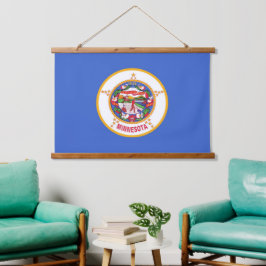 米国ミネソタ州旗を持つウォールタペストリー 吊り下げ型タペストリー