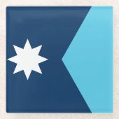 米国ミネソタ州旗を持つガラスコースター ガラスコースター (正面)