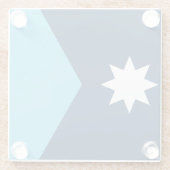 米国ミネソタ州旗を持つガラスコースター ガラスコースター (裏面)