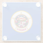 米国ミネソタ州旗を持つガラスコースター ガラスコースター (裏面)